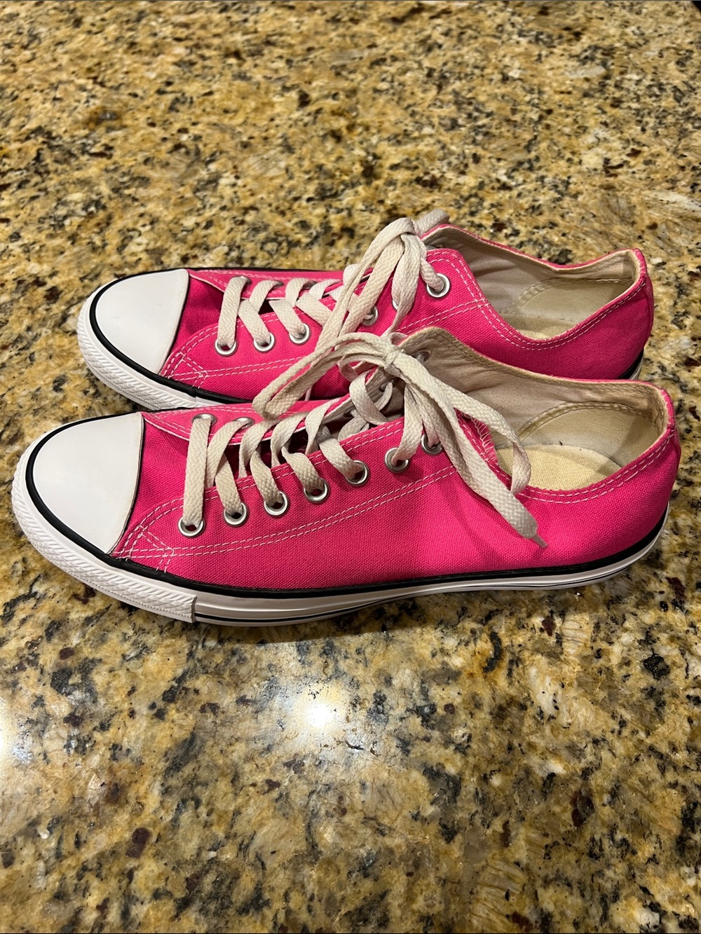 Converse Pink Low-Top Canvas Sneakers with White Trim - Picture 2 of 8